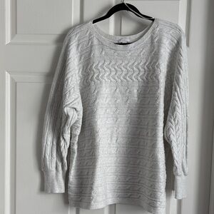 J. Jill Women's Gray Cable Knit Sweater